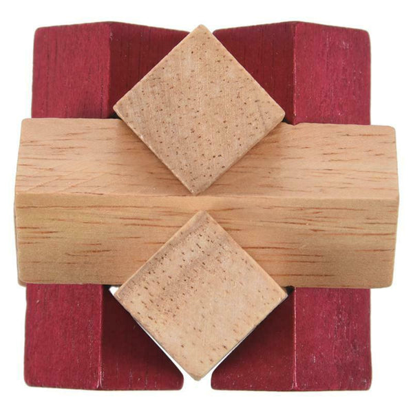 Wooden Unlock Ring Lock Wood Knot Locks Logic Puzzle Burr Puzzles Brain Tea V6Q9