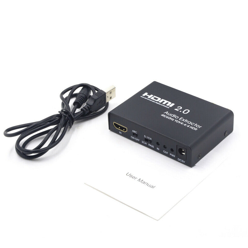 1x1 HDMI Audio Splitter,4K HDMI Audio Extractor HDMI to SPDIF &L/R Converter