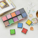 Children's Finger Painting Ink Mat Mud DIY Square Color 20 Color Stamp Seal Set