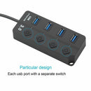 Usb Hub 3.0 5Gbps High Speed 4 Port Usb 3.0 Hub Splitter On/Off Switch For