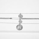 Women Punk Multilayer Layer Long Coin Pendant Link Chain Choker Necklace Jewe Gw