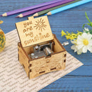 Retro Hand Cranked Music Box Wood Carved Kid Child Birthday Gift Home Decor