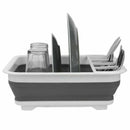 Easy Storage Collapsible Dish Rack and Drainer with Cutlery Holder Z2R9