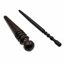 2 Pcs Leathercraft Slicker Round Burnisher , Ebony Wood Leather Burnisher L L5N6