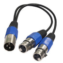 1x Heavy-Duty XLR (3-Pin) Male To 2 Female Microphone Audio Y Splitter Cable