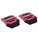 3 Pcs Black Red Metal Plastic Nonslip Pedal Cover Set for Car