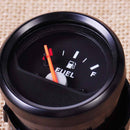 New 2"/52mm 12V Motorcycle Fuel Level Gauge Meter E-1/2-F Pointer Black Face Rim