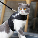 Dog Cat Universal Harness with Leash Set Escape Proof Cat Harnesses black
