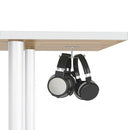 Headset Holder with Aluminum Adhesive Under Desk Headphone Stand for All He