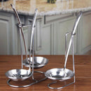 Stainless Steel Spoon Ladle Rest Kitchen Utensil Spatula Holder Decor A