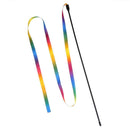 Rainbow Cloth Ribbon Tease Cats Rod Pets Kitten Interactive Scratching Toys
