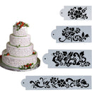 4pcs Cake Stencil Flower & Leaf Cake Decorating Tools Fondant Molds