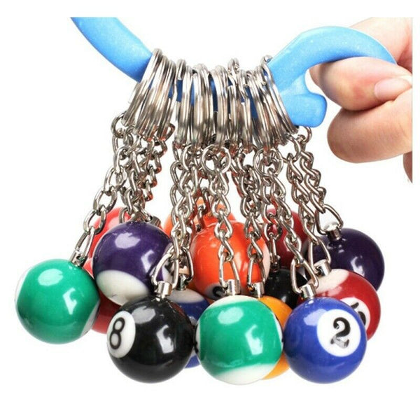 16x billiard ball key chain key ring S9U7