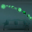 9Pcs/Set 9 Planet Solar System Fluorescent Wall Stick the Universe Planet G