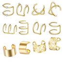 12 Pieces Modern Ear Cuff Non-Piercing Jewelry Earrings Women Unisex Golden