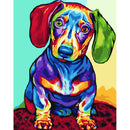 Painting By Numbers Kit DIY Color Dog Hand Painted Canvas Oil Art Picture