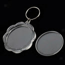 20pcs Flower/Square Blank Insert Photo Picture Frame Split Ring Keychains