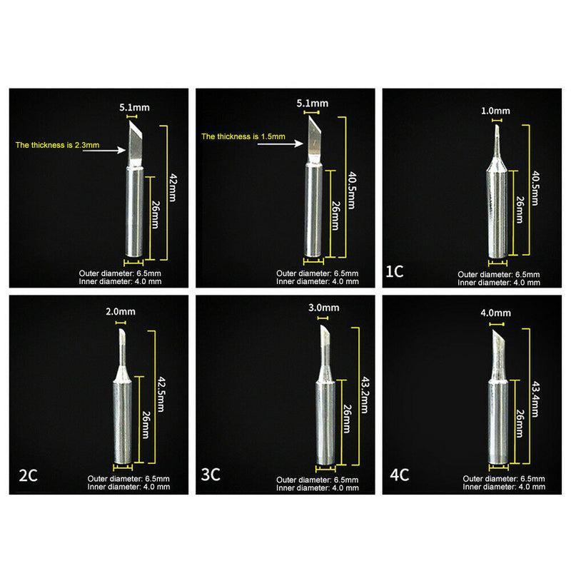 17pcs Rework Soldering Iron Tip Repair 900M Series Durable DIY For 936 Station