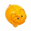 Plastic Piggy Bank Coin Money Cash Saver Savings Safe Box Clear Orange Z8M9