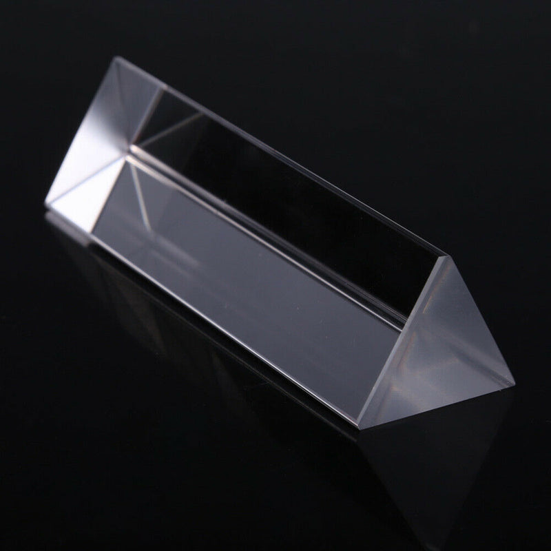 10cm Optical Glass Triple Triangular Prism Refractor Physics Experiment