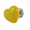 Heart Shaped Ceramic Door Drawer Bin Handle Pull Knob Hardware Yellow 38mm S