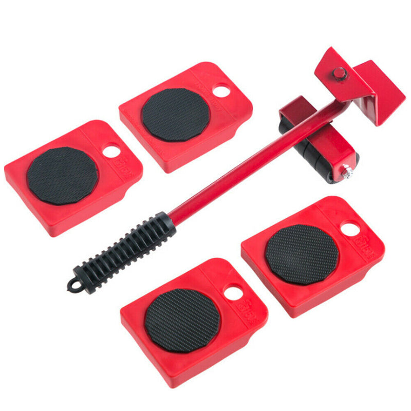 5pcs Furniture Mover Set Home Transport Heavy Objects Moving Lifter (Red)