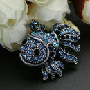 Fish Brooches Pin Women Alloy Rhinestone Collar Corsage Jewelry