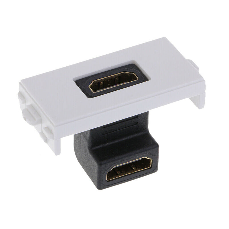 HDMI Wall Socket Module 90 Degree Jack Solderless Type 2 Way Female/Female