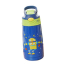 400ml Kid Spill-Proof Sippy Vacuum Cup with Straw School Outdoor Dark Blue