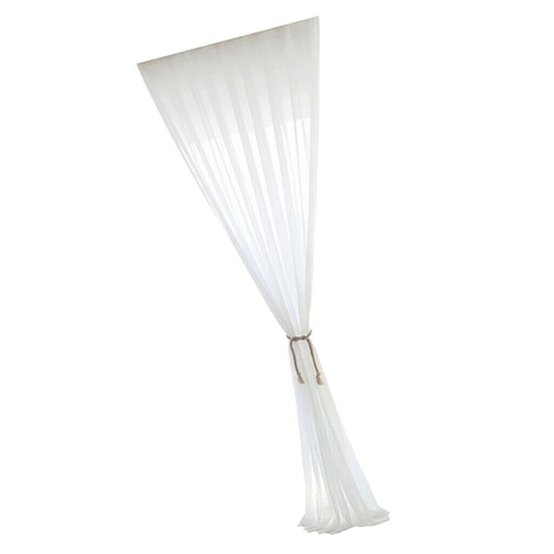 2pcs Patio Door White Chiffon Sheer Curtain Bedroom