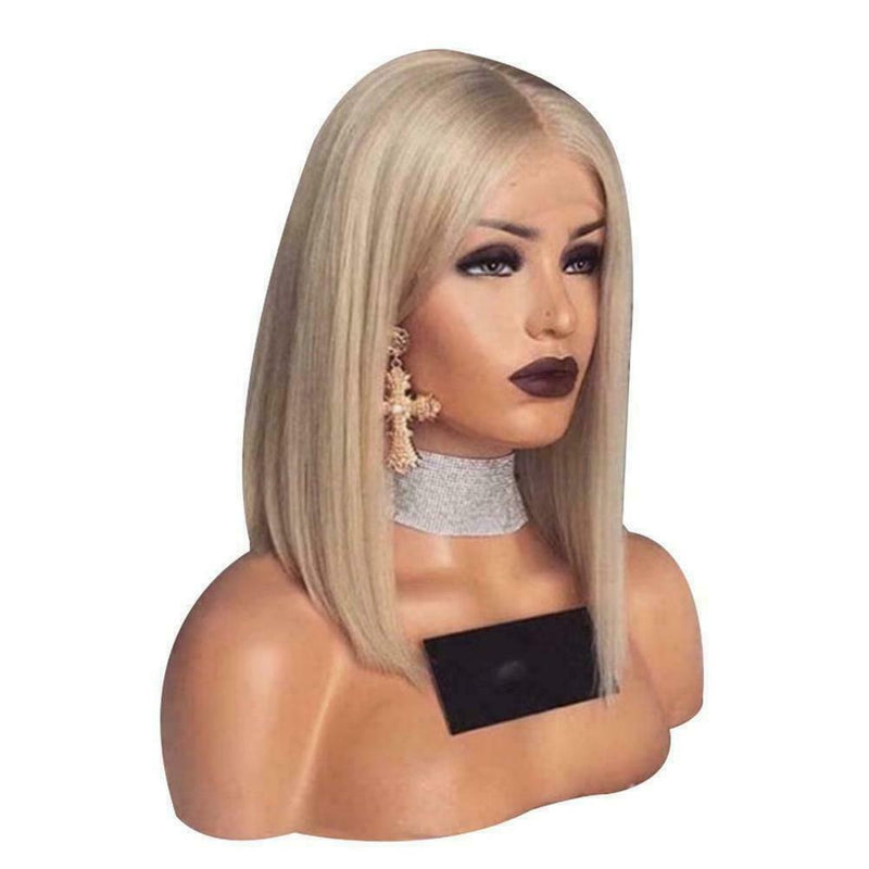 Blonde Wigs Glueless Synthetic Lace Front Blonde Hair Brazilian Hair Short F1Y1