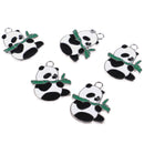 5pcs DIY Cute Panda Enamel Charms Pendants Make Jewlery AccessoryME