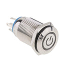 2x 16mm 12V LED Latching Push Button Power Switch Stainless Steel Waterproof