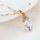 Necklace Earrings Diamond Water droplets Elegant Women Jewellery Set of Cry B3C9