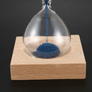 Blue wood + glass + iron powder sand iron flowering magnetic hourglass with
