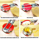 Manual Stainless Steel Can Opener Bottle Jar Lid Gripper Kitchen Kit Adjustable