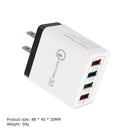 4 USB Travel Wall Charger 3A Fast Charging Charger US Plug Adapter (Black) A