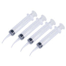 4Pcs/Set 12ml Disposable Transparent Dental Irrigation Syringe With Curved Tip F