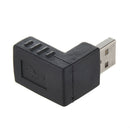 Black Right Angle USB 2.0 Type A Male to Female Adapter Connector