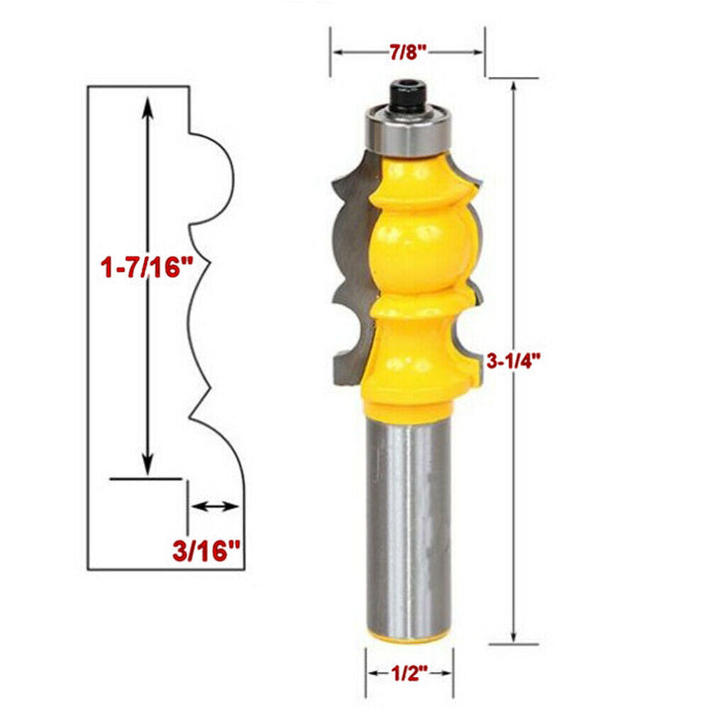 1/2''Shank Rail Stile Router Bit Woodworking Carpenter  Cutter 1-7/16"
