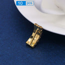 10pcs 15mm Golden Square Shaped Rhinestone Ribbon Slider Wedding Buckles