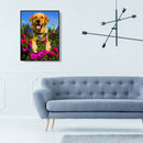 Dog Flower Diamond Painting 5D DIY Full Drill Embroidery Art Cross Stitch