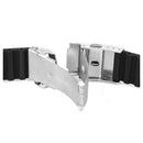 20mm Waterproof Stripe Pattern Silicone Watch Band Strap (Black) U1A4