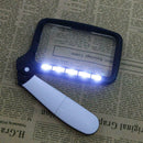 Folding Magnifier 2X with 5 LED Handheld Magnifying Glass for Map Book Rea HVX