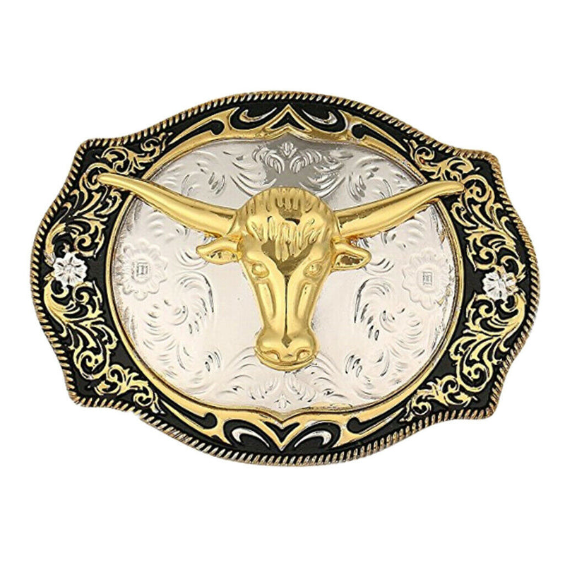 Men Classic Belt Buckle Western Cowboy Cowgirl Engraved Jean Belt