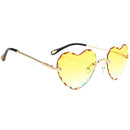 Set of 5 Heart Frame Rimless Sunglasses Classic Tinted Lens Eyewear Shades