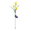 3 Heads Solar Power LED Simulation Tulip Light Yard Landscape Lamp (Yellow) A