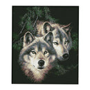 Counted Cross Stitch Kits Two Wolves 14CT Without Pre-printed Fabric 44x51cm