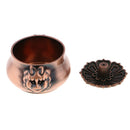 Retro Copper Alloy Incense Stick Burner Holder Flower Pattern Lion Head Bowl