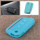 Blue Silicone Flip Remote Key FOB Case Cover Shell fit for VW Golf 7 Mk7 Hf